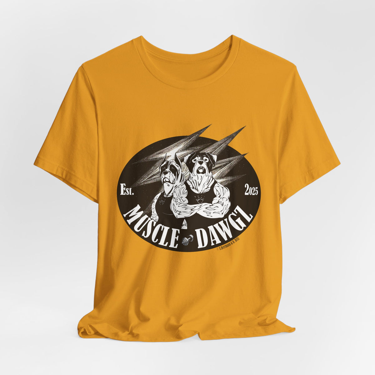 Muscle Dawgz Tee — Vintage Dog Gym Graphic T-Shirt