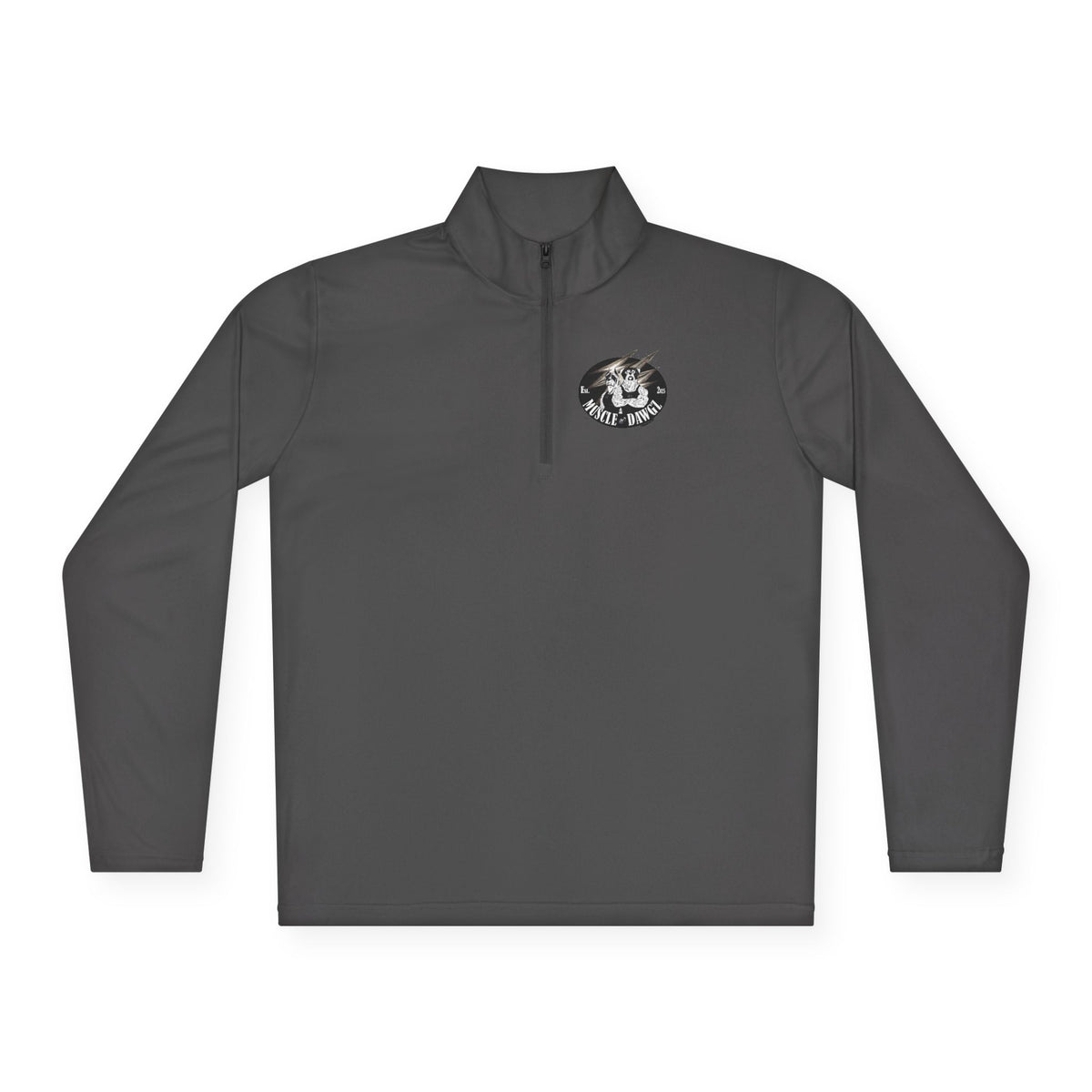 Quarter-Zip Pullover — Vintage Floral Crest Chest Logo