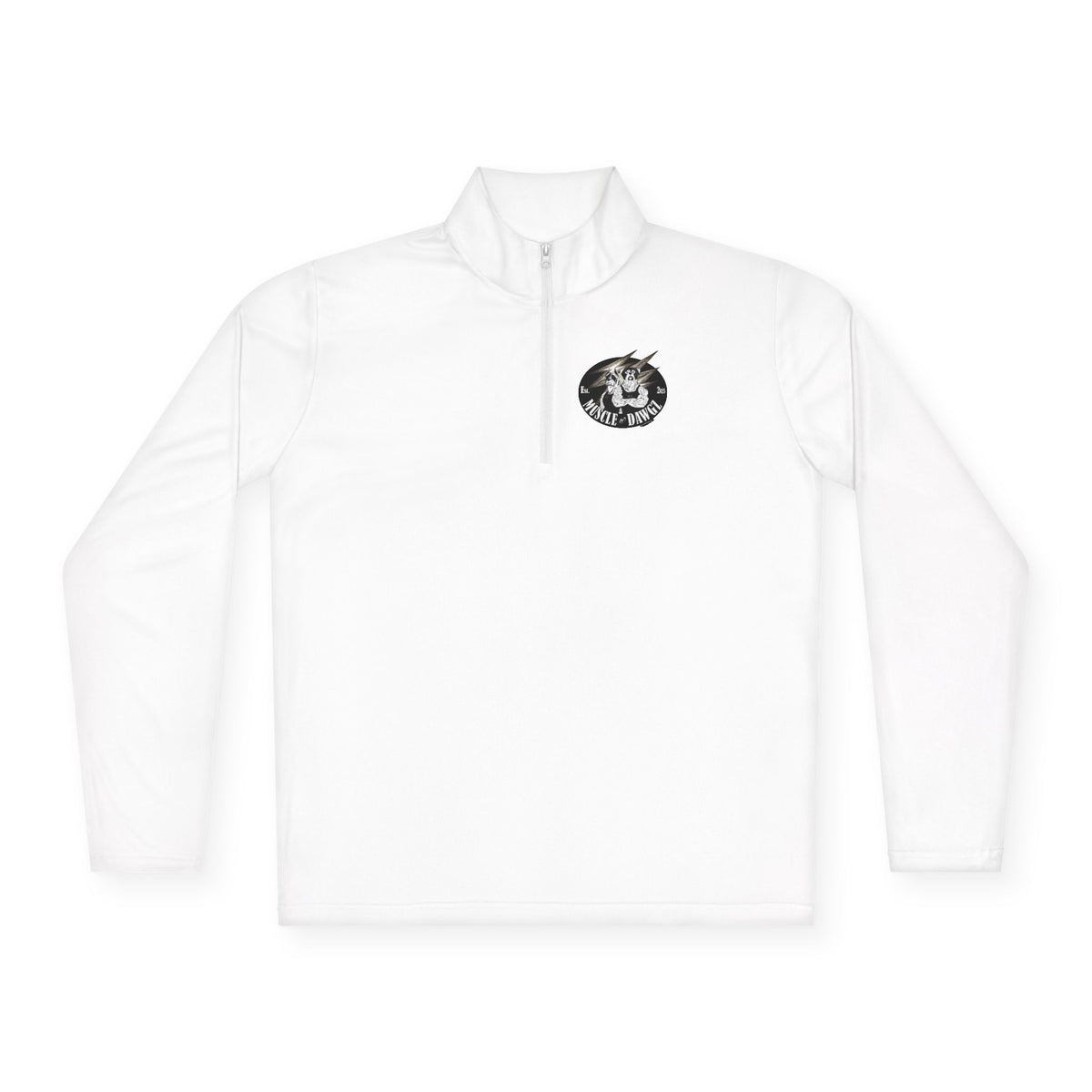 Quarter-Zip Pullover — Vintage Floral Crest Chest Logo