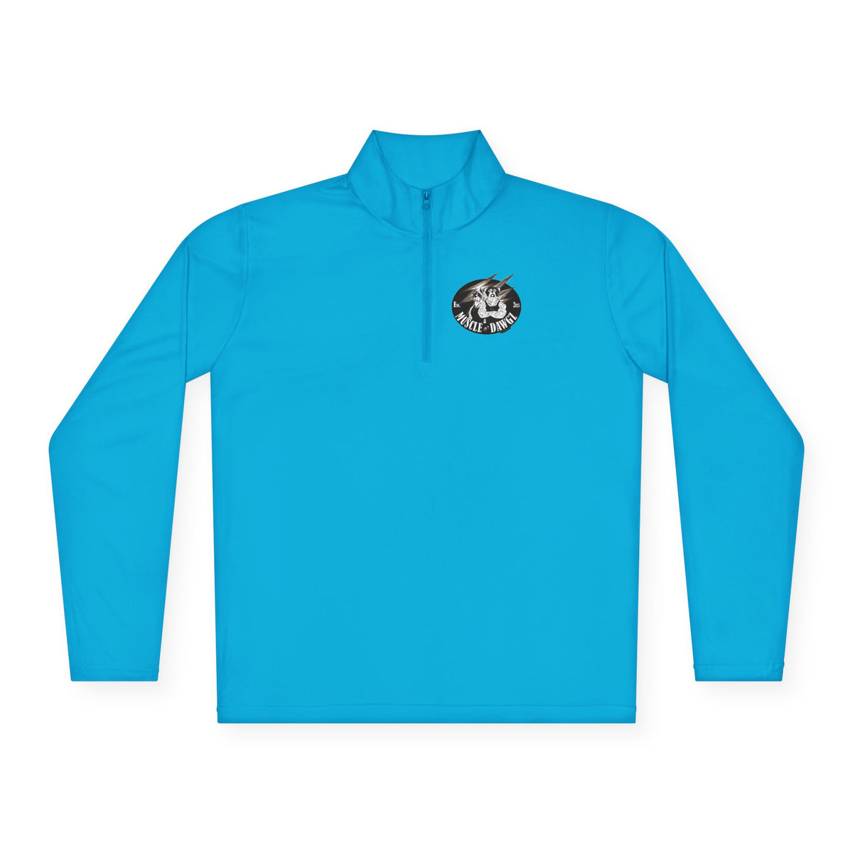 Quarter-Zip Pullover — Vintage Floral Crest Chest Logo