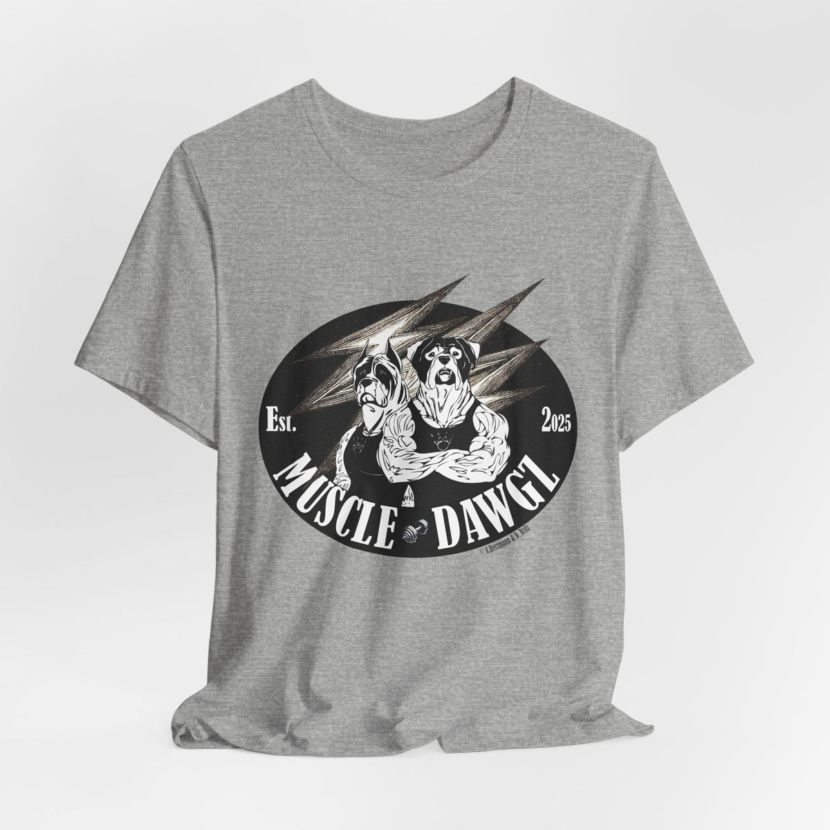 Muscle Dawgz Tee — Vintage Dog Gym Graphic T-Shirt