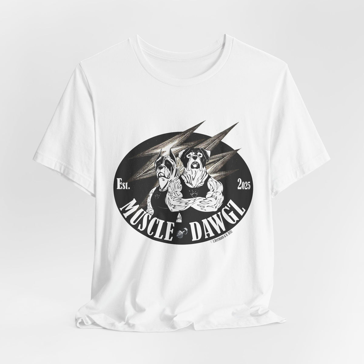 Muscle Dawgz Tee — Vintage Dog Gym Graphic T-Shirt