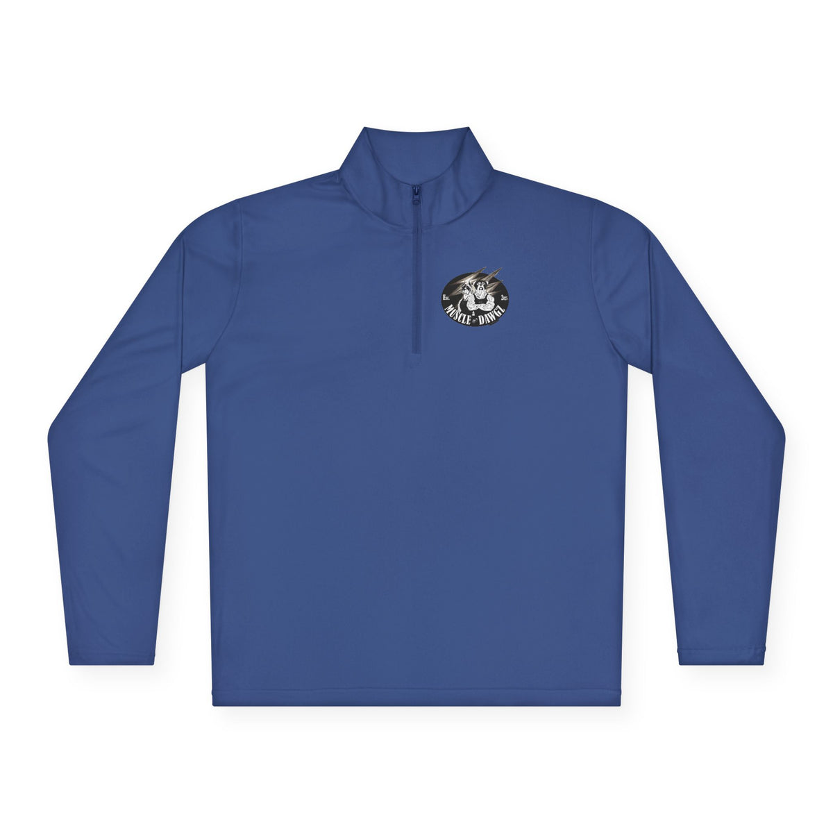 Quarter-Zip Pullover — Vintage Floral Crest Chest Logo