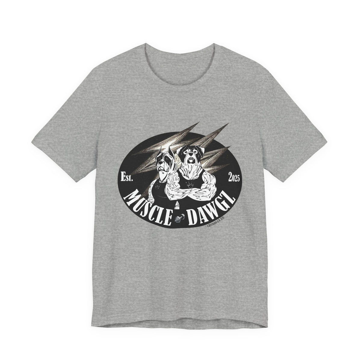 Muscle Dawgz Tee — Vintage Dog Gym Graphic T-Shirt