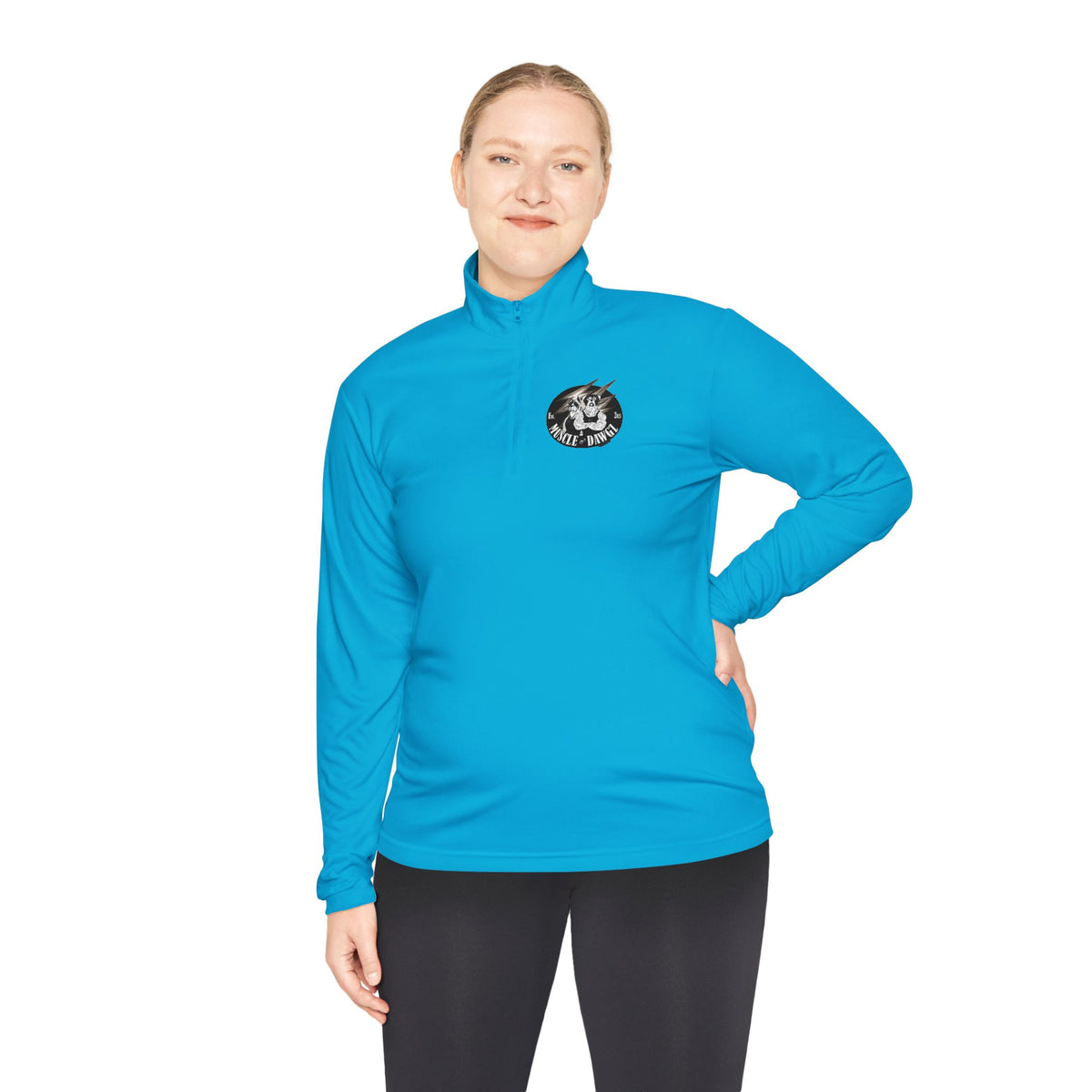 Quarter-Zip Pullover — Vintage Floral Crest Chest Logo