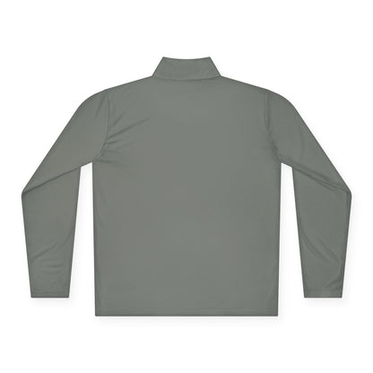 Quarter-Zip Pullover — Vintage Floral Crest Chest Logo