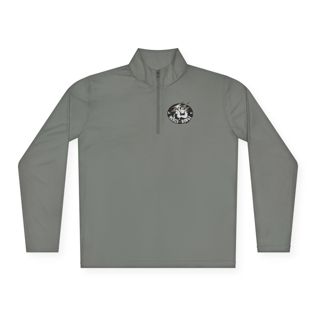Quarter-Zip Pullover — Vintage Floral Crest Chest Logo