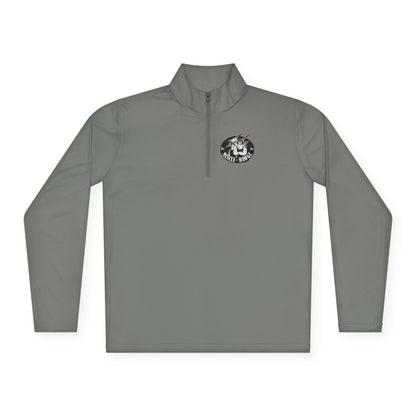 Quarter-Zip Pullover — Vintage Floral Crest Chest Logo