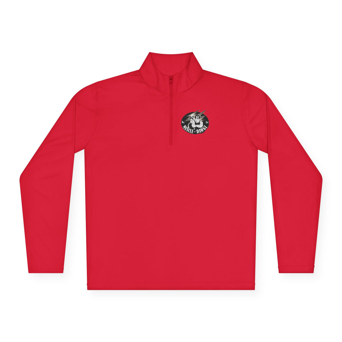 Quarter-Zip Pullover — Vintage Floral Crest Chest Logo