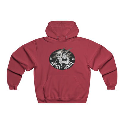Muscle Dawg Retro Skull Hoodie — Vintage Gym Weightlifting Sweatshirt