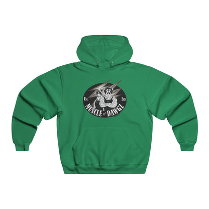 Muscle Dawg Retro Skull Hoodie — Vintage Gym Weightlifting Sweatshirt