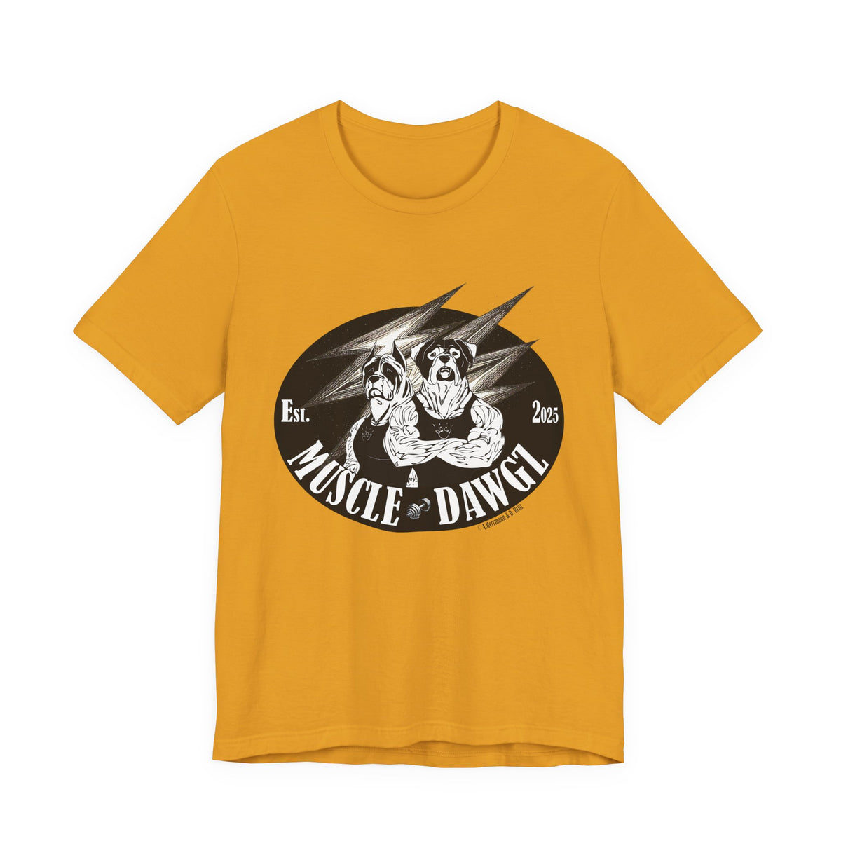 Muscle Dawgz Tee — Vintage Dog Gym Graphic T-Shirt
