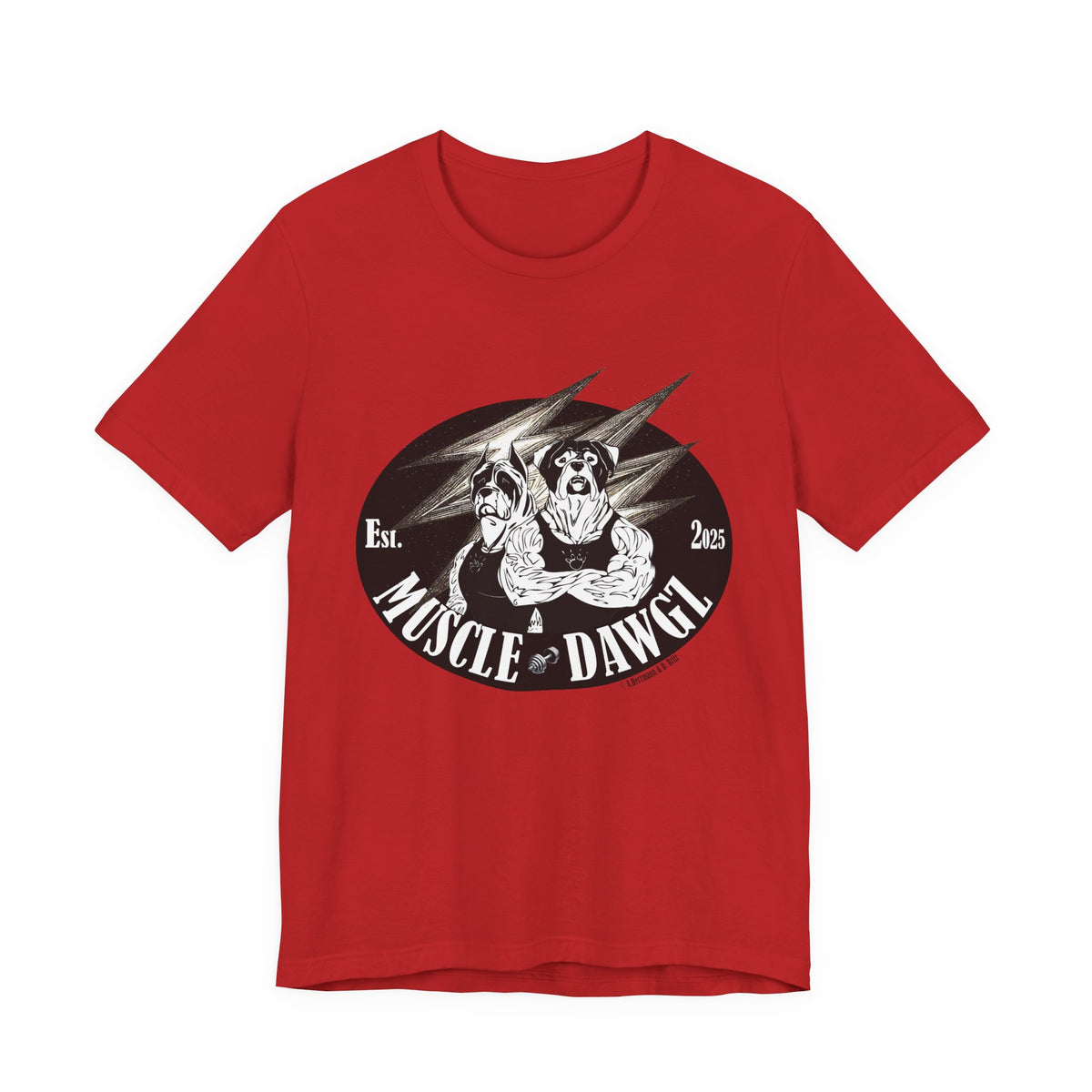 Muscle Dawgz Tee — Vintage Dog Gym Graphic T-Shirt